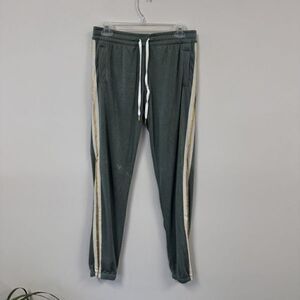 PJ Salvage Green Metallic Stripe Star Joggers S